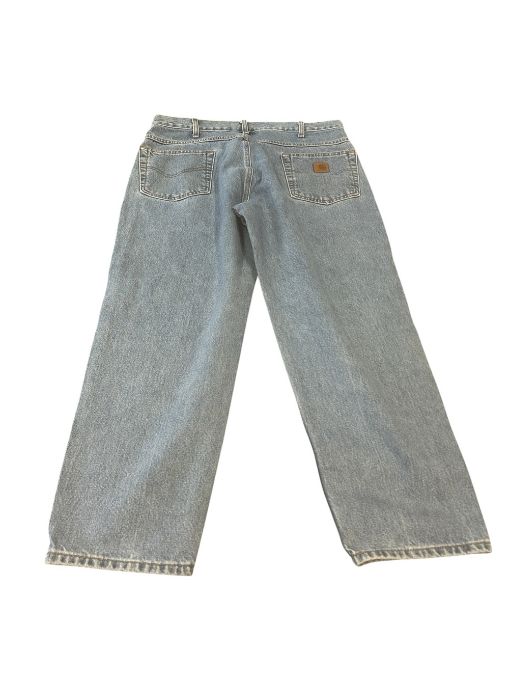 Carhartt B17 Relaxed Fit Tapered Jeans Mens 34x27 Light Wash Workwear Denim - Picture 3 of 15